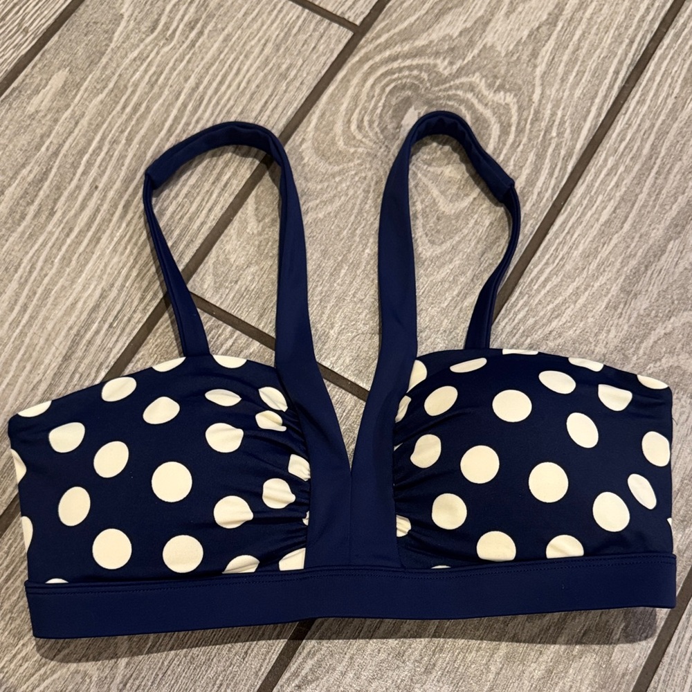 Boden Navy Polka Dot Bikini Set - Retro High Waisted size 6/8 - Picture 2 of 11